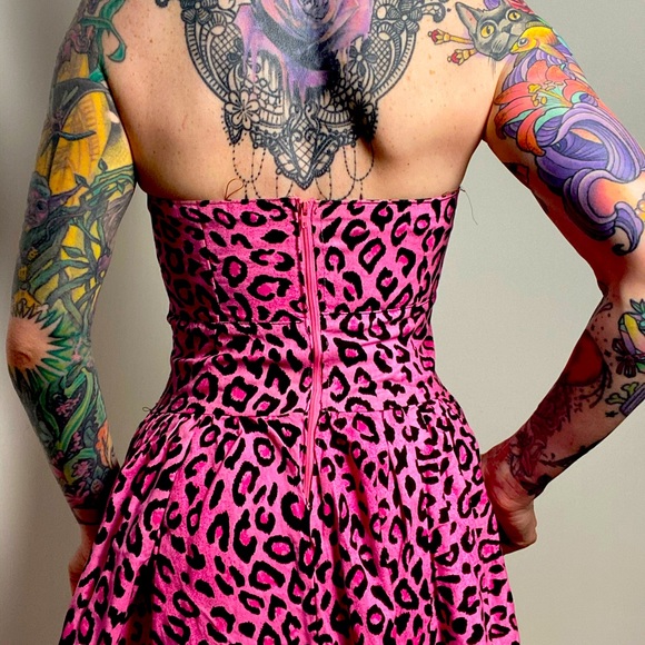 Hot pink leopard handmade dress - Picture 3 of 3